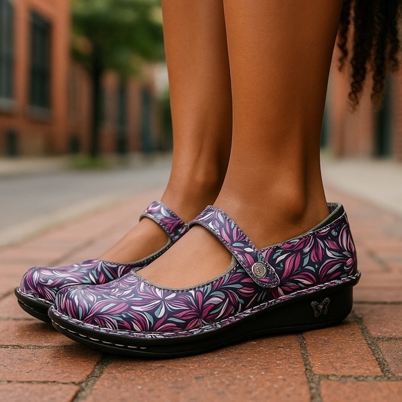 Alegria Women’s Size 40 Floral Multi Splash Mary Jane Comfort Shoes - Picture 2 of 11